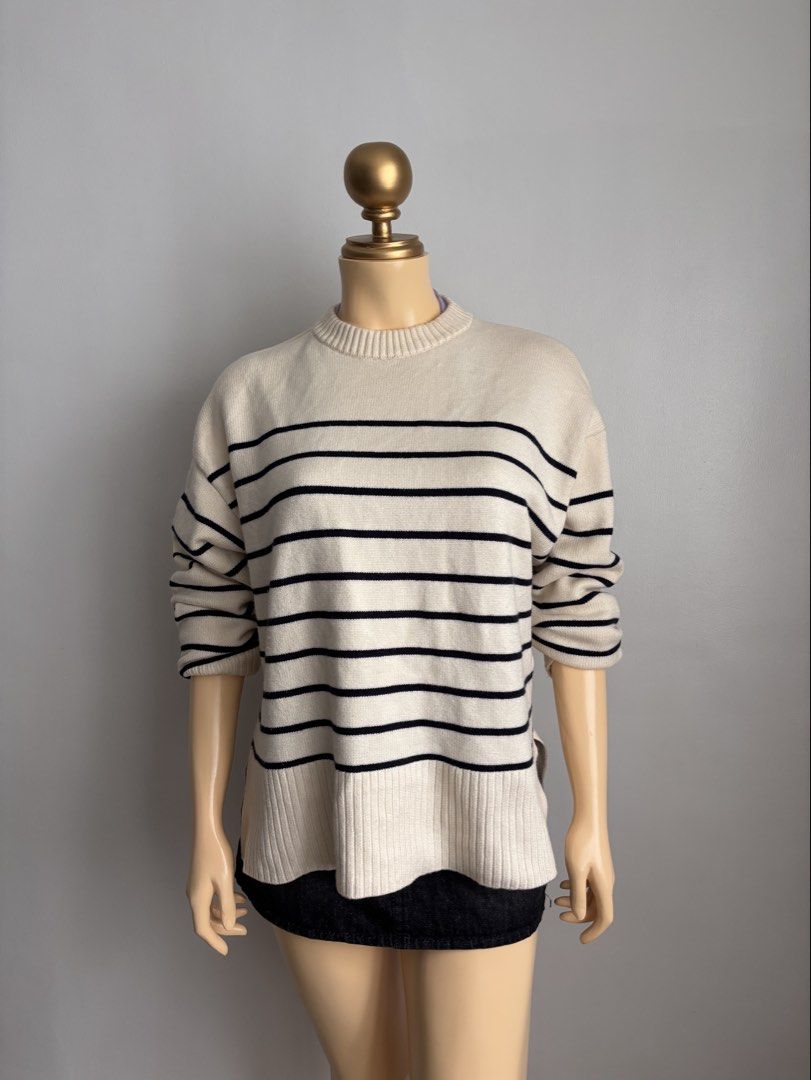 Zara striped knit sweater (Category: Coats, Jackets and Outerwear) located in Quezon City. Submitted by swift_kenjie (Listing ID 1469893959, Image 3). Description: Pa oversized sya up to large .