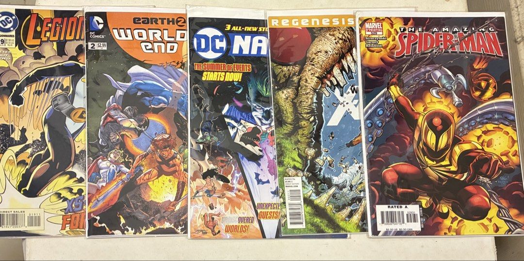 21 Random Comics Lot (Marvel/DC/Indie) FREE SHIPPING (Category: Comics & Manga) located in General Mariano Alvarez. Submitted by spiderwebs3 (Listing ID 1460706562, Image 3). Description: Includes: Inferno (2022) #4 (Nakayama Variant) Incredible Herc #112 Wolverine (2014) #2 Avengers (2018) #43 Timeless Variant Avengers West Coast #82 Slingers #12 Avengers vs. X-Men #12 Inhuman #9 Inhuman #11 Earth 2: Worlds End #2 Legionnaires #19 DC Nation #0 W