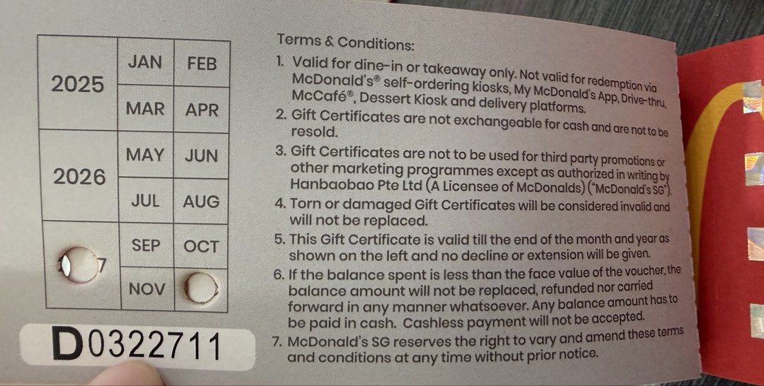 Recipt Voucher Example $15 worth of McDonald's $1 Gift Certificate Vouchers, Tickets ...
