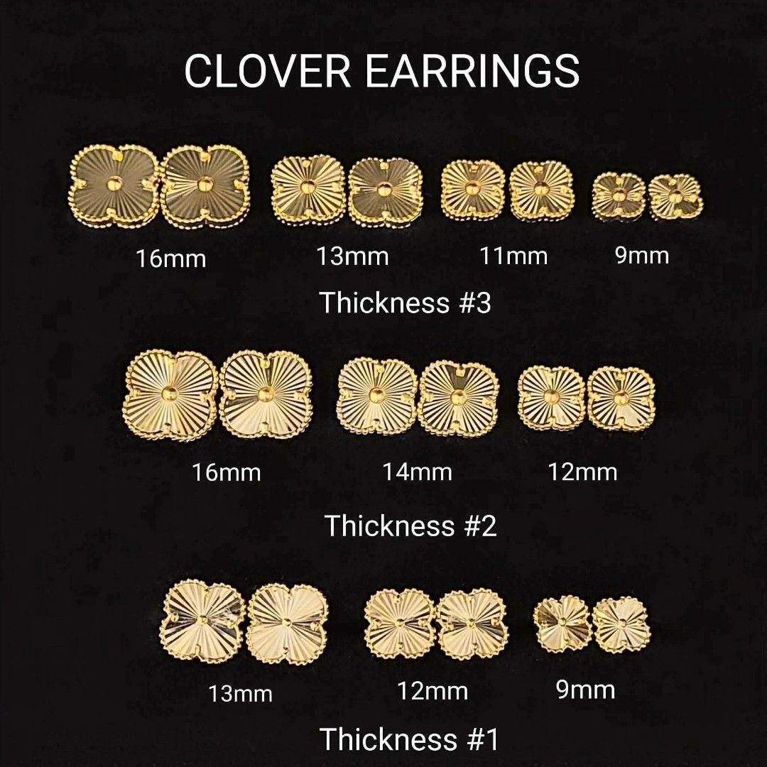 18k Saudi gold Vca Alhambra earrings (Category: Earrings) located in Manila. Submitted by bhelgoldseller2ndaccount (Listing ID 1470028444, Image 1). Description: New!!✨New!!✨New!! Authentic 18k Saudi Golds 💯pawnable/naisasanla 💯with high appraisal rate 💯good investment 💯Direct supplier price 👉OPEN for resellers 🌺please take time to evaluate their actual sizes and grams 👉Best panggift for all occasions ✅ Sold per grams not per piece Kya low