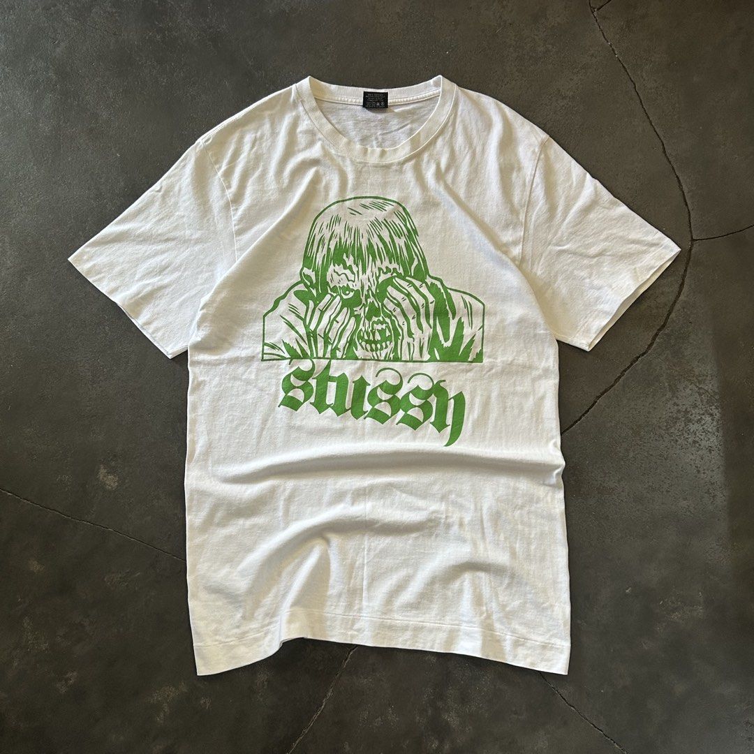 2000s Stussy “Gothic Zombie” Tee (Category: Tshirts & Polo Shirts ) located in Laoag. Submitted by trovehauz (Listing ID 1470089863, Image 2). Description: Size: Large on Tag (20x29) Condition: 9.5/10 Color: 9.5/10 Issue: hairlines Reminders: • Please be a responsible Buyer • White Garment, may have stains • Color may vary due to lighting • Second Hand Item .