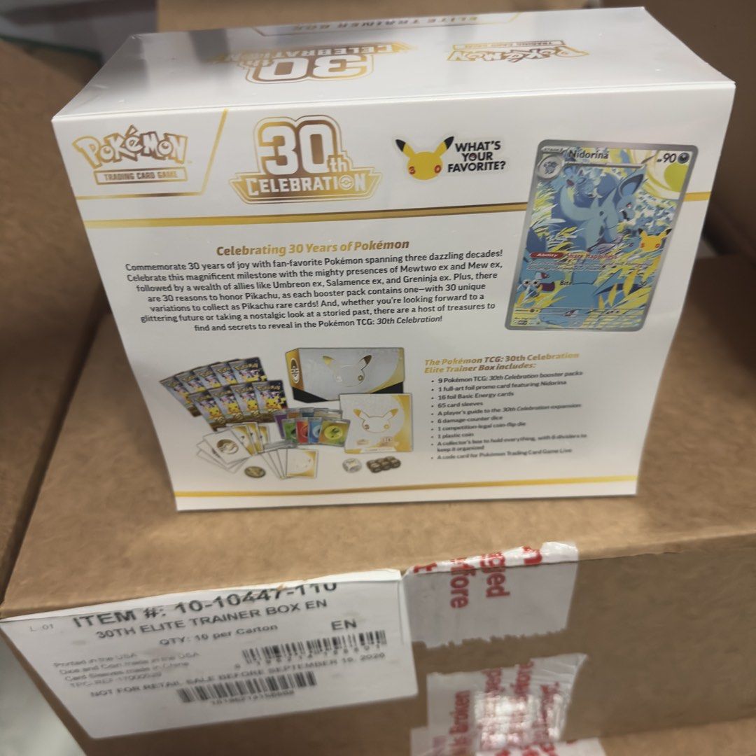 30th Anniversary Elite Trainer Box ETB Pokemon, Toys & Collectibles ...