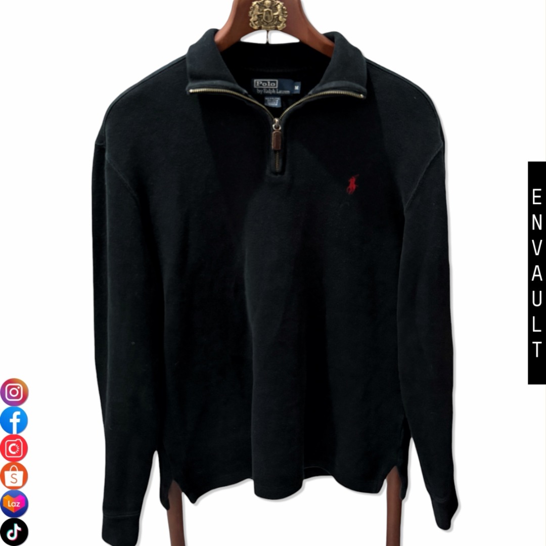391 Ralph Lauren Quarter Zip Sweater (Black | Red Logo) Central Cee F1 ...