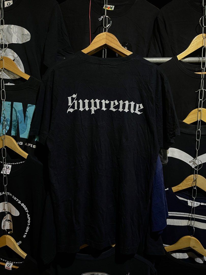 3 Supreme Tees (Category: Tshirts & Polo Shirts ) located in Manila. Submitted by sayd-thrift (Listing ID 1470106153, Image 3). Description: Supreme Liquid metal (₱1500) Excellent Condition no flaws no exact dimes Large on tag Supreme Fine Arts (₱1700) Excellent Condition Hairline (sign of vintage) Large on tag Supreme Kennedy’s (₱1999) Excellent to as new minimal hairline (sign of vintage) Large on tag ₱4500 aspack, sf not included .