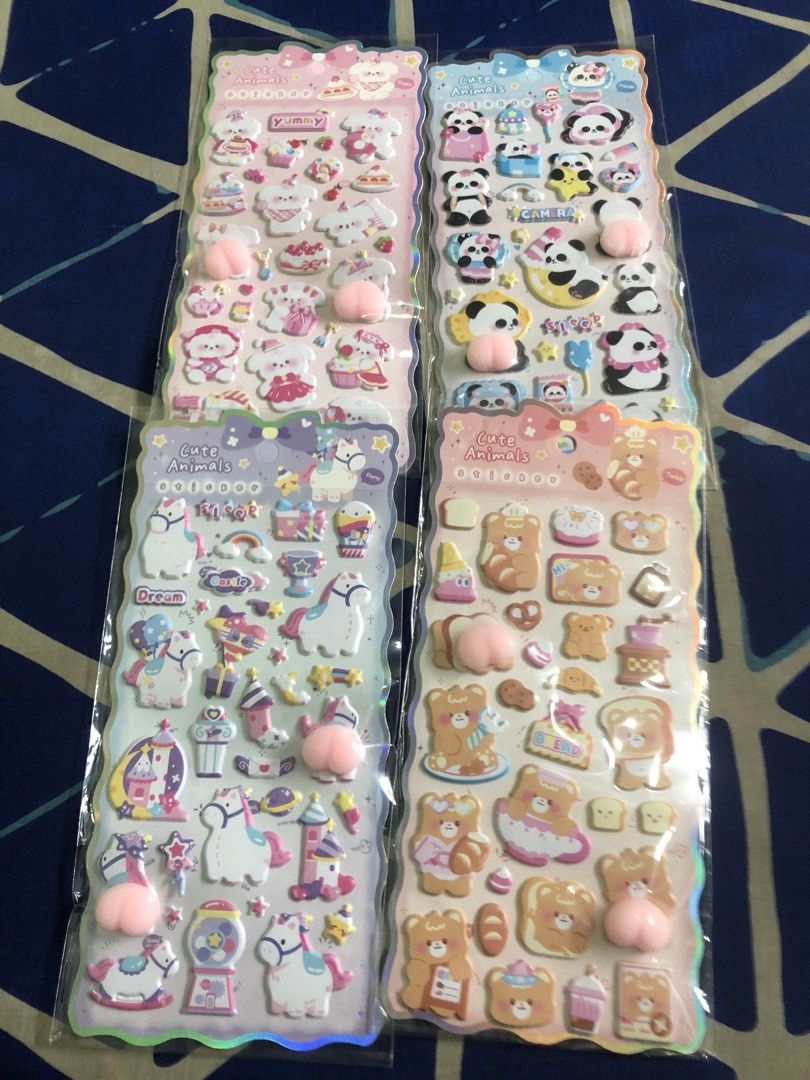 3D cute sticker packs bundle (Category: Stationery & School Supplies) located in Quezon City. Submitted by markgolveo (Listing ID 1469948277, Image 1). Description: 3D cute sticker packs bundle.