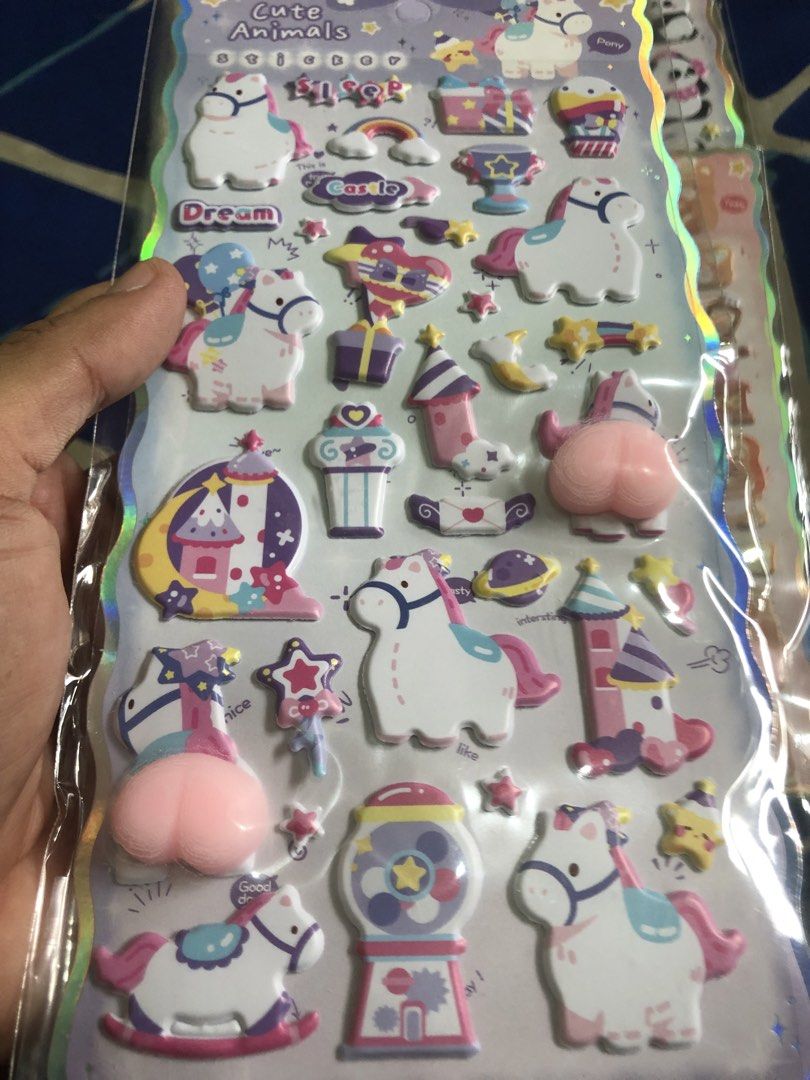 3D cute sticker packs bundle (Category: Stationery & School Supplies) located in Quezon City. Submitted by markgolveo (Listing ID 1469948277, Image 3). Description: 3D cute sticker packs bundle.