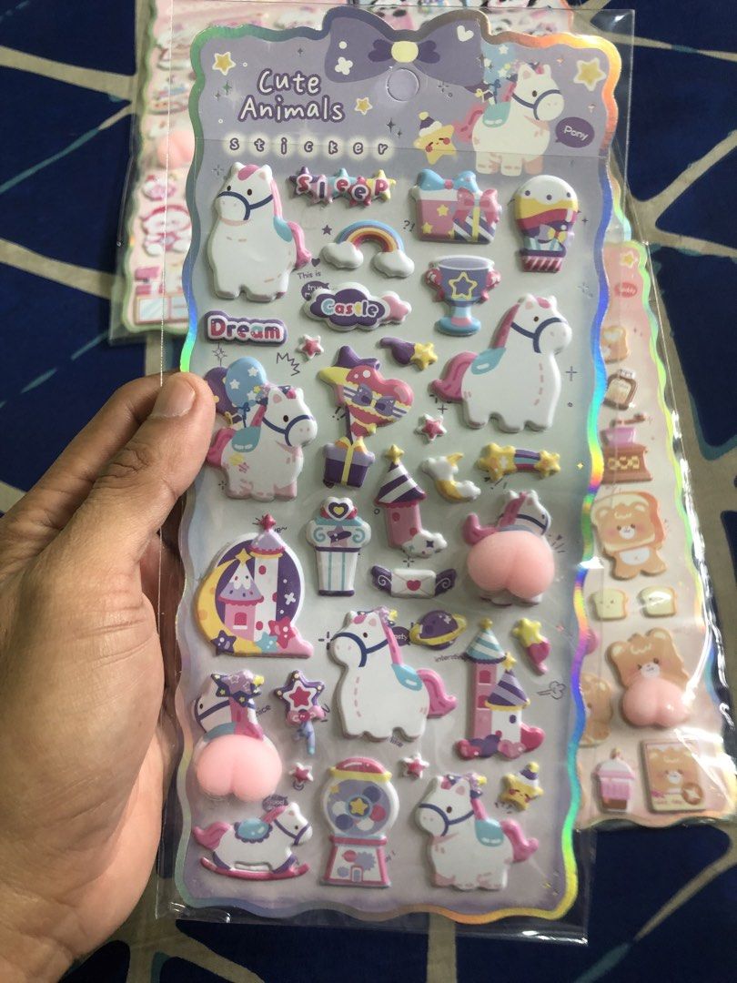 3D cute sticker packs bundle (Category: Stationery & School Supplies) located in Quezon City. Submitted by markgolveo (Listing ID 1469948277, Image 2). Description: 3D cute sticker packs bundle.