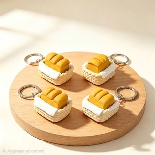 3D Printed Fried Egg Clickee Stress Relief Keychain Set Fidget Clicker ...