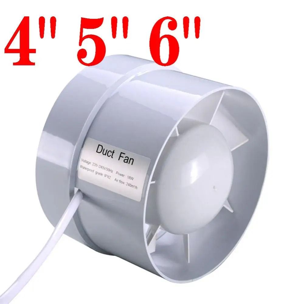 4/5/6 inch 220V Silent Ventilation Air Vents Ventilator Extractor ...