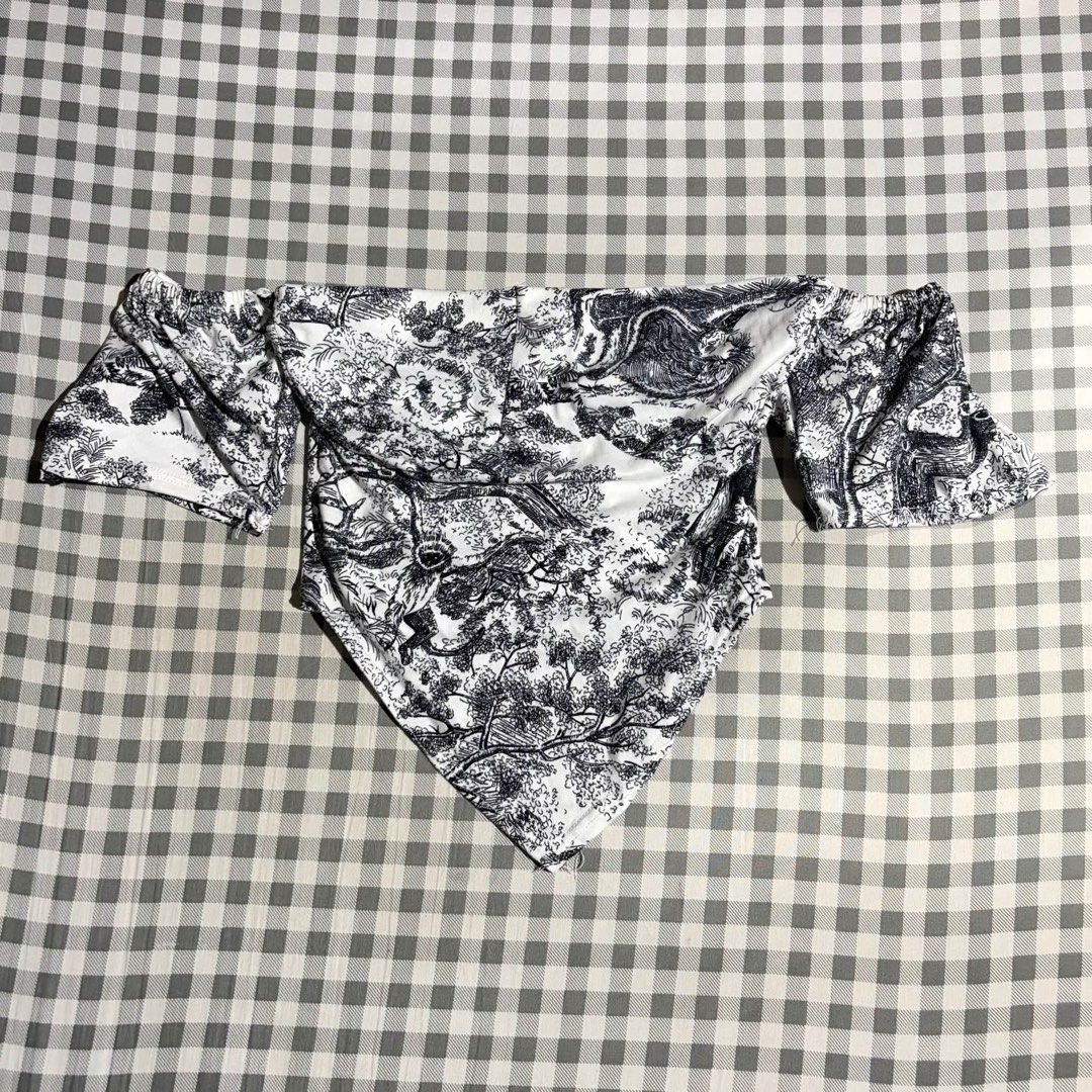 50 ALL ITEMS (Category: Shirts) located in Cabanatuan. Submitted by kyliedoscoped (Listing ID 1469969663, Image 1). Description: - Lot of 5 trendy crop tops available as a bundle or individual pieces - Includes: black & white toile off-shoulder, white ruched cami, black off-shoulder, comic print cami, and sage green halter with front tie - Comfortable and stretchy fabric for an easy fit - Perfect for casual daily wear or nights out - Pairs effort