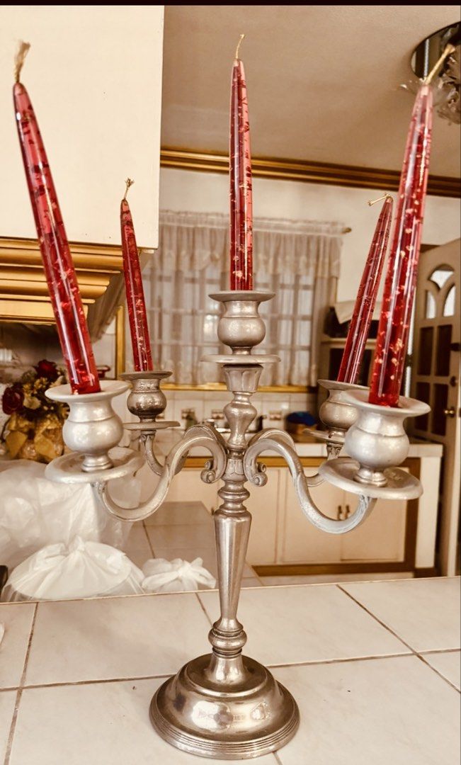 5 Arm Candelabra (Category: Other Home Decor) located in San Mateo. Submitted by dipartean65451 (Listing ID 1469984648, Image 1). Description: Made of Silver Tone Metal.