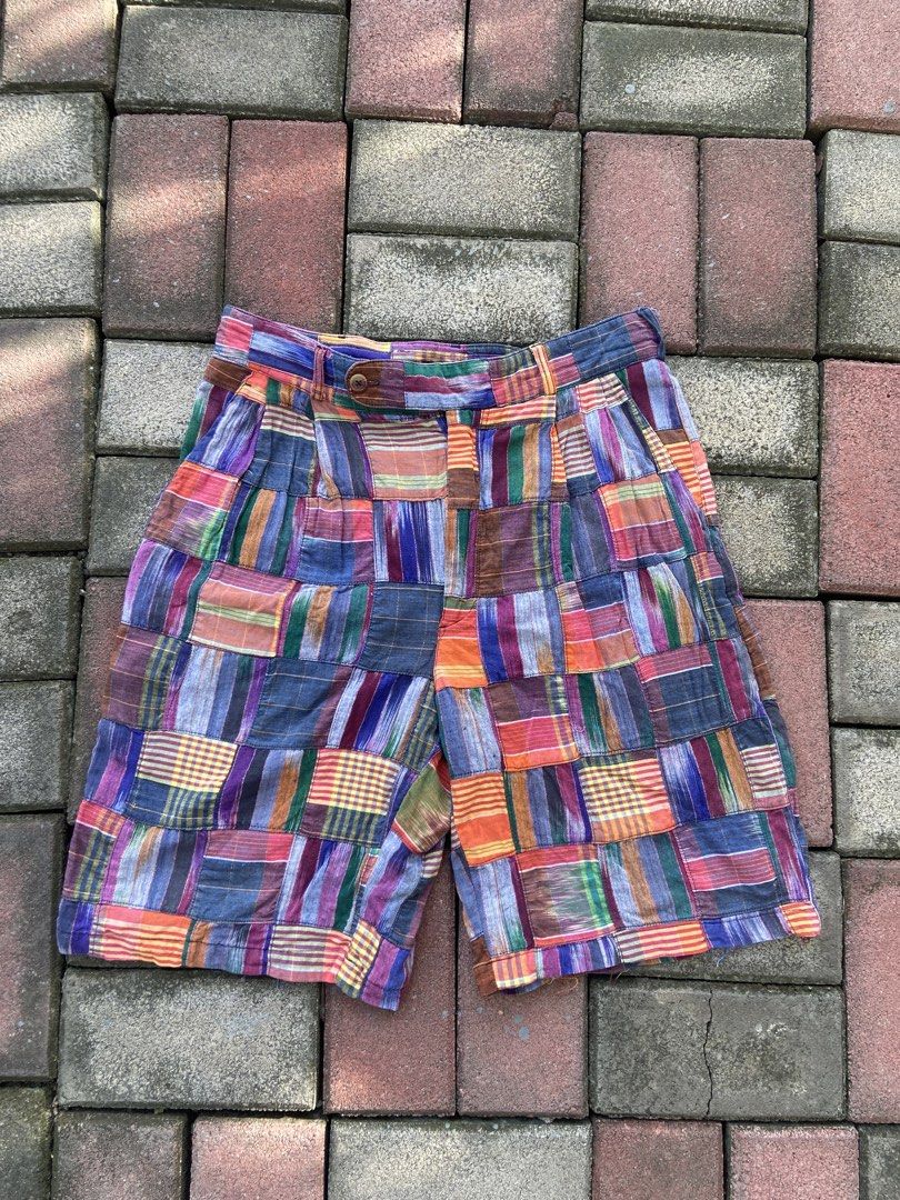 90s Structured Patchwork Madras Shorts (Category: Shorts) located in Naga. Submitted by marcbiench83020 (Listing ID 1470096194, Image 3). Description: 90s Structure Patchwork Madras Shorts Length: 22 Width: 30-32 Condition: Excellent Condition Color Rate: 9/10 Issue: None .