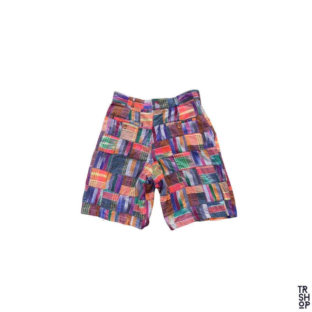 90s Structured Patchwork Madras Shorts (Category: Shorts) located in Naga. Submitted by marcbiench83020 (Listing ID 1470096194, Image 1). Description: 90s Structure Patchwork Madras Shorts Length: 22 Width: 30-32 Condition: Excellent Condition Color Rate: 9/10 Issue: None .