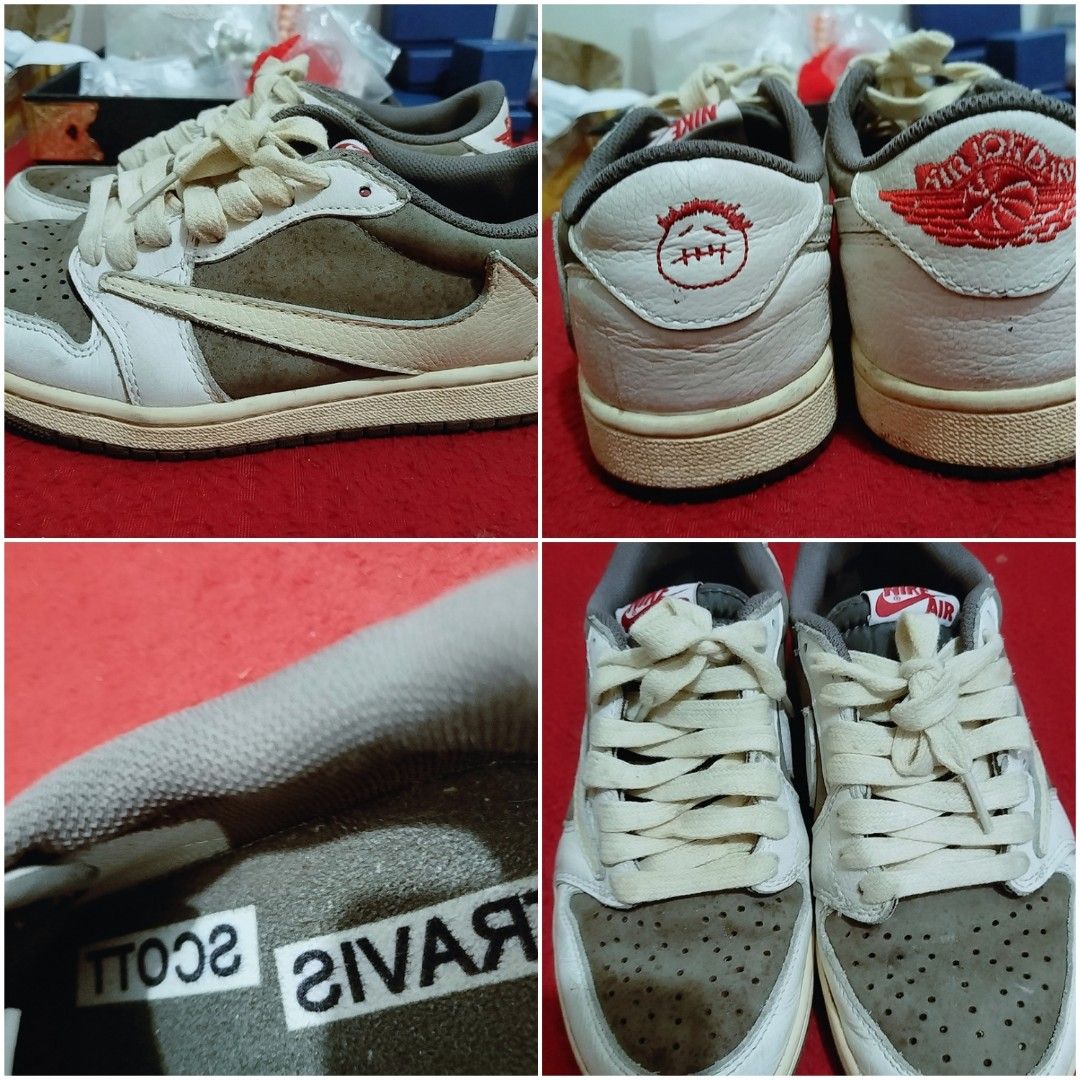 👟 Travis Scott-Style Leather Sneakers — (Category: Dress Shoes) located in Paranaque City. Submitted by winslet99 (Listing ID 1470065697, Image 1). Description: 👟 Travis Scott-Style Leather Sneakers — Size US 5Y / EUR 37.5 ✨ 📏 Size: US 5Y | UK 4.5 | EUR 37.5 | 23.5cm 🐂 Upper Material: Real leather — you can tell by the natural grain texture, soft yet durable quality, and how it naturally bends and wears. Not synthetic or faux leather. ✨ Condi