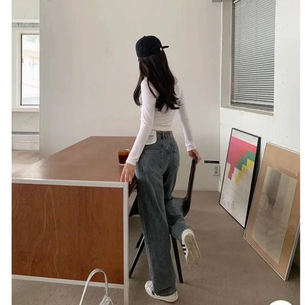 ABLEE gogo-sing wide denim pants, Women's Fashion, Bottoms, Other ...