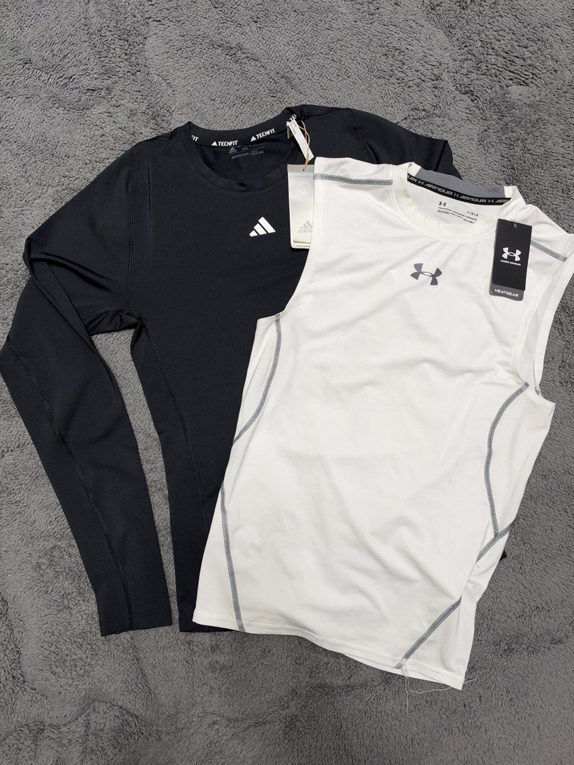 Adidas Under Armour Compression tops (Category: Activewear) located in Pasig City. Submitted by ecrz19 (Listing ID 1470118457, Image 1). Description: All brand new with tag Both Large (asian sizing) but fits small to medium (compression kaya hapit/fit) Under armour bought in Japan - 950 Adidas pinas - 2000srp selling for 1350 Get both for 2000 Can provide paperbag for adidas (just let me know) Location, ortigas center, pasig.