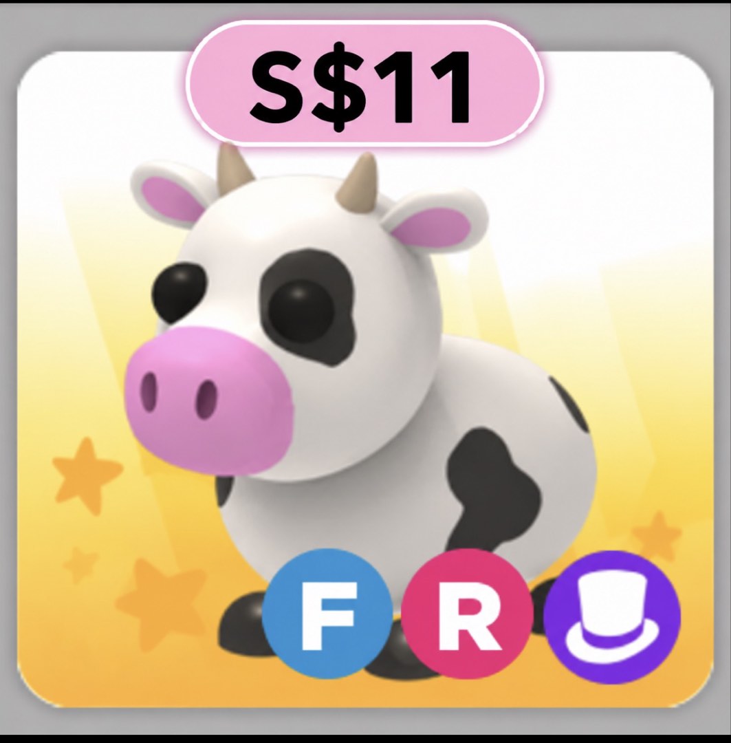 Adopt Me FR Cow | Fly Ride Cow | Roblox Pet | S$11, Video Gaming ...