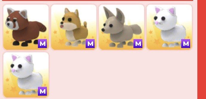 Adopt Me: Mega Pets! (Category: Others) located in Legazpi City. Submitted by k-leb (Listing ID 1470045883, Image 1). Description: Adopt me mega pets!! Snow cat/Fennec fox- 15php each Shiba/Red Panda - 30 each .