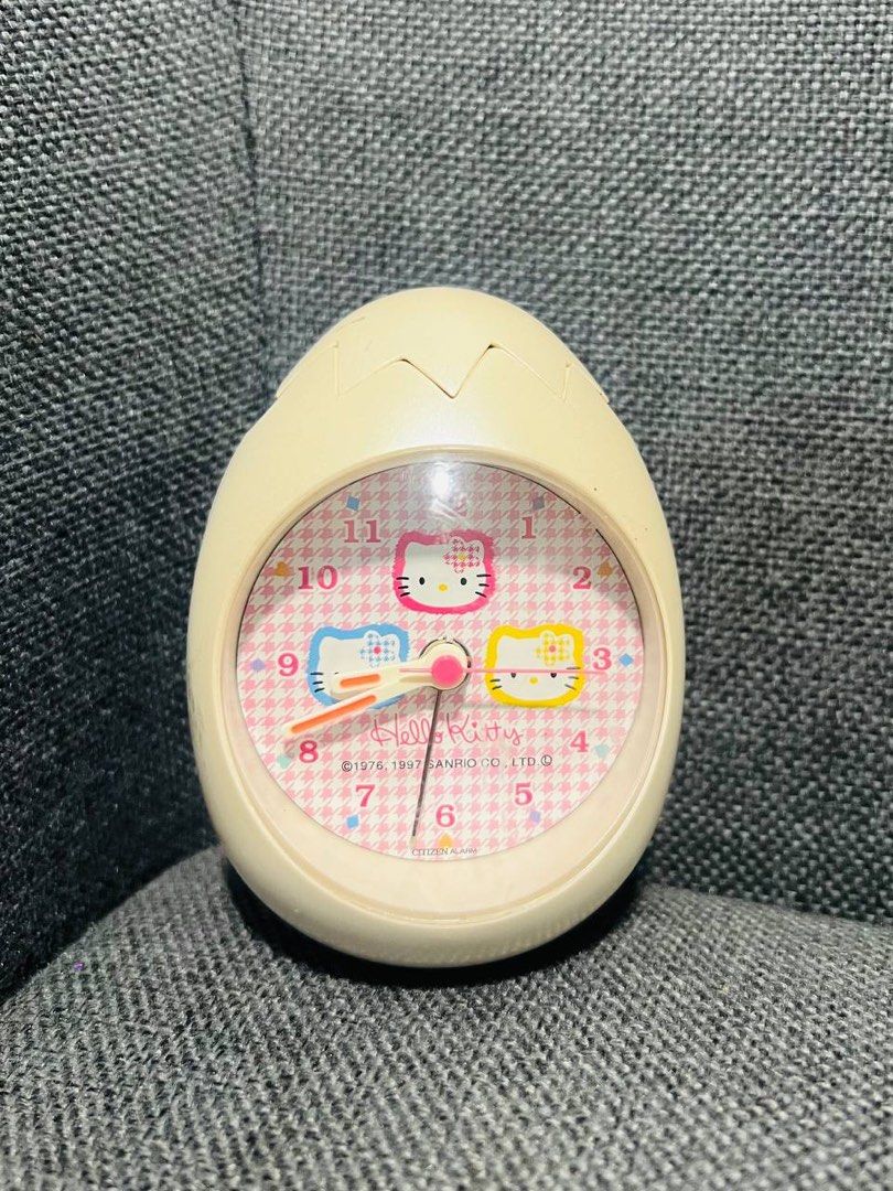 Affordable 1997 Sanrio Hello Kitty Egg Alarm Clock 😍👌🏻 (Category: Clocks) located in Malolos. Submitted by afford.japan (Listing ID 1469950496, Image 1). Description: Affordable 1997 Sanrio Hello Kitty Egg Alarm Clock 😍👌🏻.