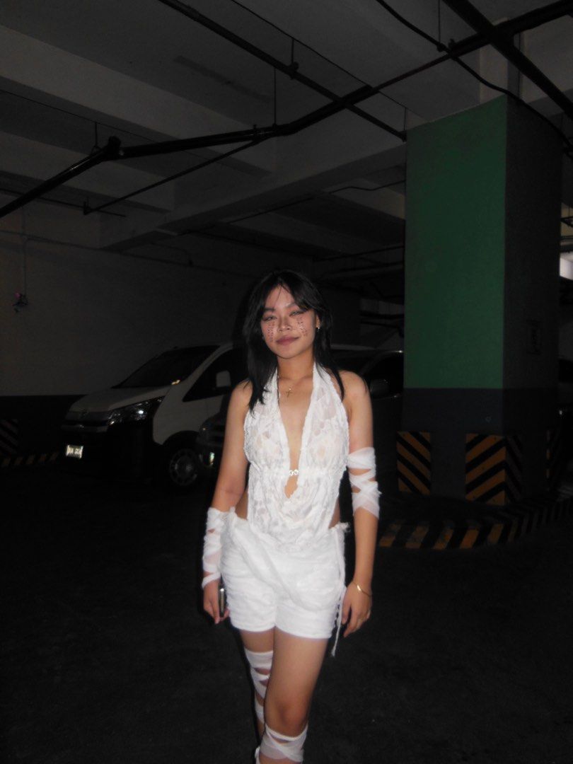 Ahmanet / mummy costume (Category: Sets or Coordinates) located in Manila. Submitted by smnthab_ (Listing ID 1470133328, Image 1). Description: - Set includes: White halter top, matching shorts - Theme: Mummy costume, perfect for Halloween or parties - Material: Lightweight fabric for comfortable all-night wear - Size: Fits true to standard sizing (DM for exact measurements).