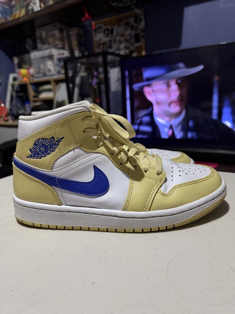 Air Jordan 1 Mid Yellow Blue White (Category: Sneakers) located in Quezon City. Submitted by hapipaks (Listing ID 1469984996, Image 3). Description: FOR SALE: Nike Air Jordan 1 Mid Women’s US 7.5 Authentic, bought directly from Nike store. Only worn a few times and still in good condition. No original box. Price: ₱3,000 Message me if interested..