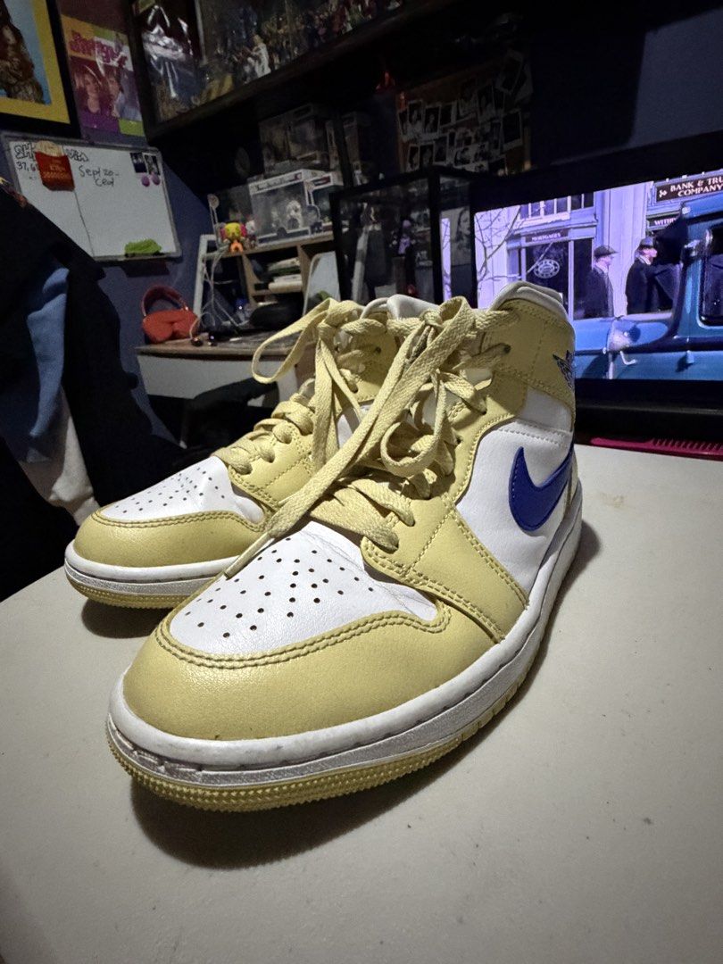 Air Jordan 1 Mid Yellow Blue White (Category: Sneakers) located in Quezon City. Submitted by hapipaks (Listing ID 1469984996, Image 1). Description: FOR SALE: Nike Air Jordan 1 Mid Women’s US 7.5 Authentic, bought directly from Nike store. Only worn a few times and still in good condition. No original box. Price: ₱3,000 Message me if interested..