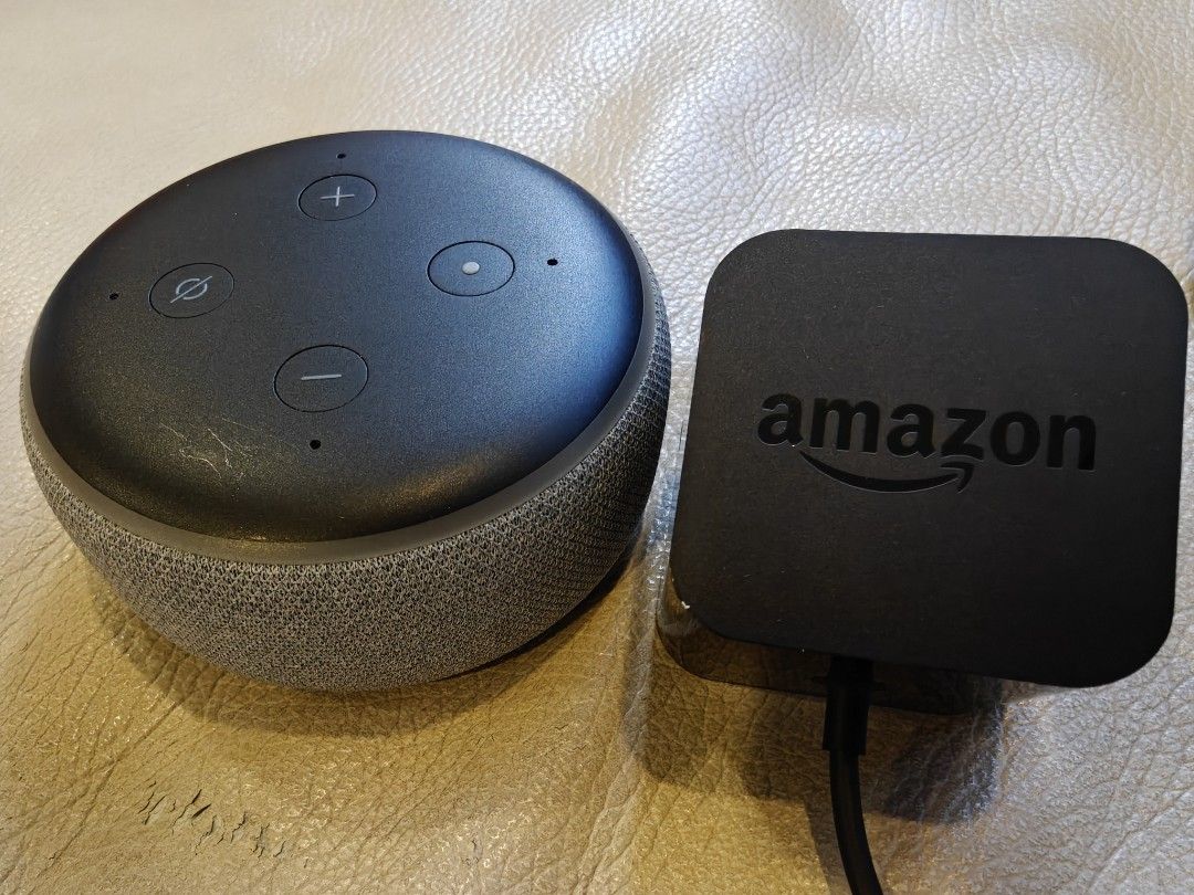Amazon Echo Dot 3rd Generation (Category: Soundbars, Speakers & Amplifiers) located in Singapore. Submitted by catcher23 (Listing ID 1470005978, Image 1). Description: - Model: Amazon Echo Dot 3rd Gen, US Plug - Color: Charcoal Fabric - Condition: Very good condition,hardly used, just tested, and ready to set up - Included: Original 15W power adapter with US plug - Features: Compact size, great sound quality, top buttons for volume, mute, Bluetoo