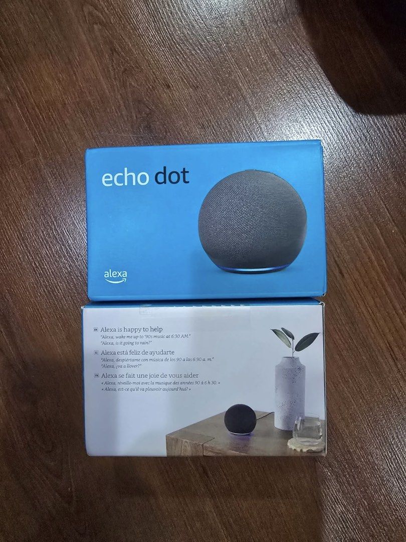 Amazon Echo Dot 5th Gen Smart Speaker (Category: Soundbars, Speakers & Amplifiers) located in Manila. Submitted by rain_manoy (Listing ID 1470040635, Image 1). Description: - Item: Brand New Amazon Echo Dot 5th Generation - Condition: Sealed in original box with power adapter - Audio: Sharp, vibrant sound for music and podcasts - Smart Features: Built-in Alexa for voice control, alarms, and smart home integration - Privacy: Includes physical mic 