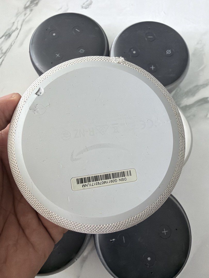 Amazon echo Dot (Read Description) (Category: Entertainment Systems & Smart Home Devices) located in Kuala Lumpur. Submitted by julian_balogh (Listing ID 1470054167, Image 2). Description: Amazon Echo Dot I am clearing my older stock. Operation is uncertain, so I am selling each unit as it stands. No warranty or testing service. Everything will be sold together. No cables or accessories are included. The total is six units..