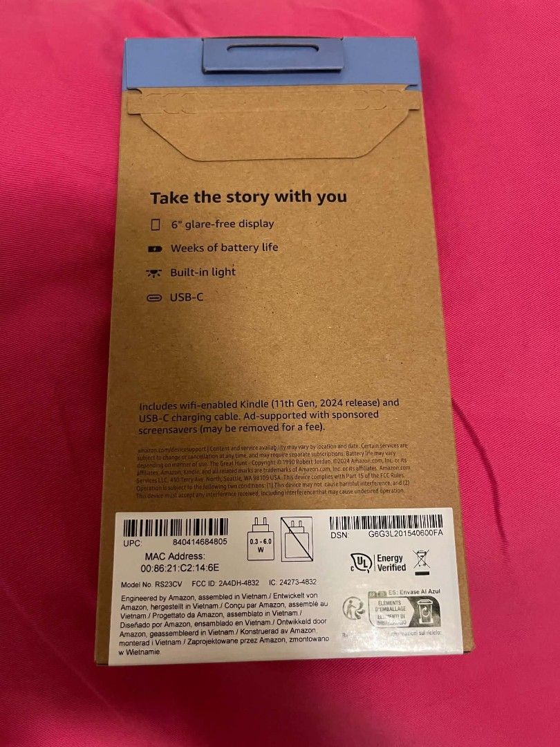 Amazon Kindle E-Reader 6" 11th gen 16gb Matcha (Category: E-Readers) located in Binan City. Submitted by joawanee0427 (Listing ID 1470106445, Image 2). Description: Hindi pa po na-open ang box. .