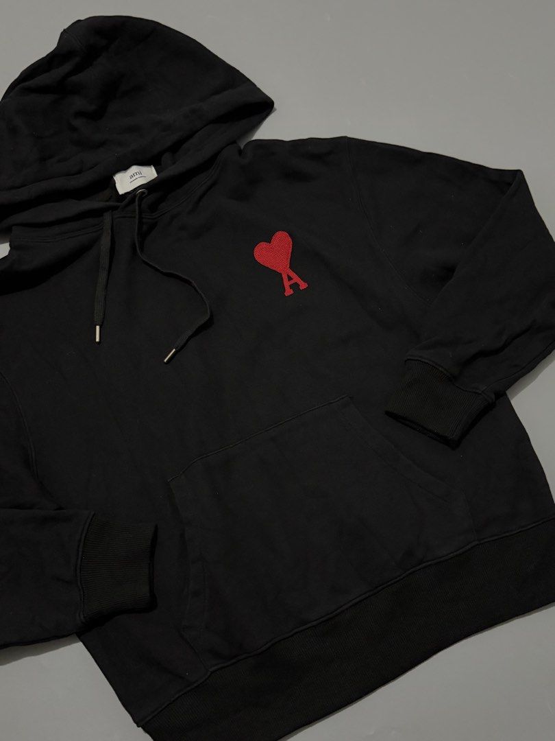 AMI - Pullover Hoodie Jacket - Black (Category: Coats, Jackets and Outerwear) located in Caloocan City. Submitted by thriftingbanana (Listing ID 1470086269, Image 2). Description: Excellent No issue Small Width 20 inches Length 26 inches.