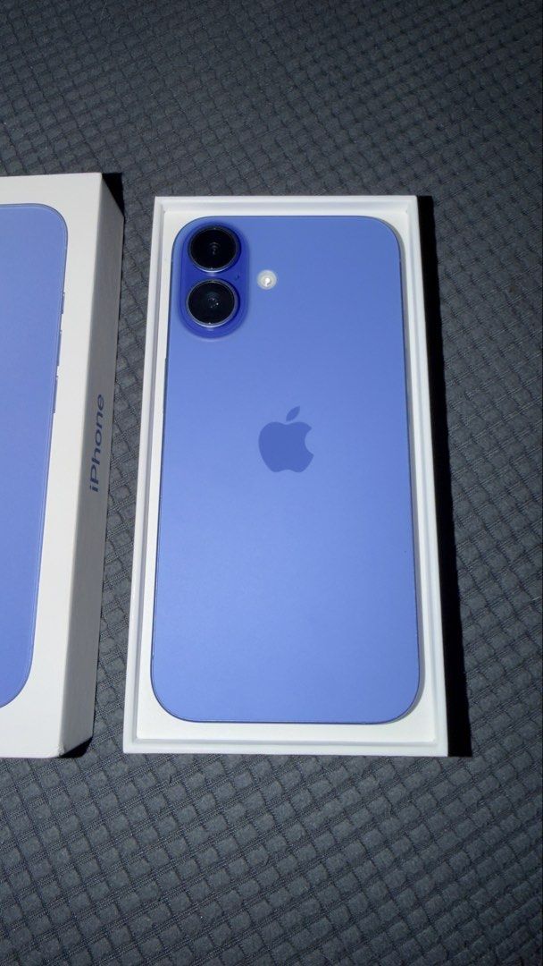 Apple iPhone 16 128GB NTC (Category: iPhone 16 Series) located in Makati City. Submitted by vjhaya (Listing ID 1470035602, Image 3). Description: - Model: Apple iPhone 16 (Purple, 128GB) - Status: Factory unlocked, clean screen and back glass - Battery: 89% health, 508 cycle counts - Inclusions: Original box, charging cable, and SIM ejector tool - Condition: Well-maintained and ready to use.