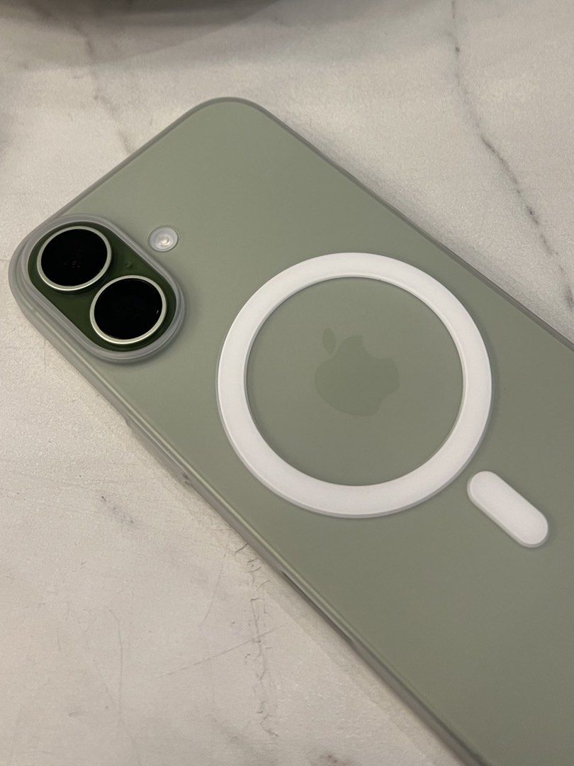 Apple iPhone Green (Category: iPhone 17 Series) located in Sampaloc. Submitted by tricia_deguzmam (Listing ID 1470050679, Image 2). Description: - Color: Green - Condition: Used but no dents and scratches - Inclusions: Original box and Anker Charger - Freebie: Extra case with MagSafe ring RFS: Migrated to the US, phone is left in the PH w my aunt + already using the 18 line .