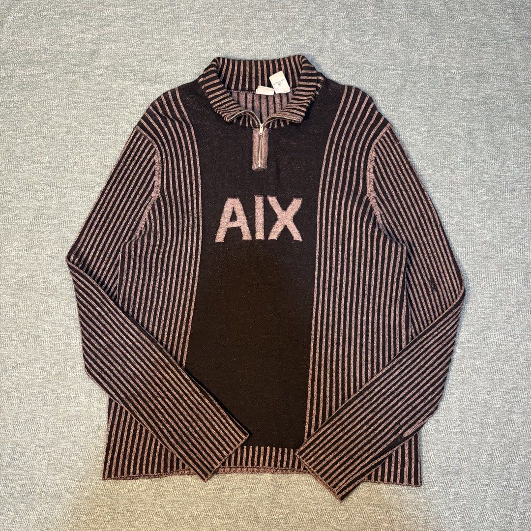 Armani Exchange Quarter Zip (Category: Longsleeves) located in Butuan. Submitted by ragscurations (Listing ID 1469967582, Image 1). Description: Size : M- L Inches : Width 20 Strechable Inches : Length 26 Condition : Excellent Flaws : See pic Color rate 9.4 Fave item : Beautiful design.