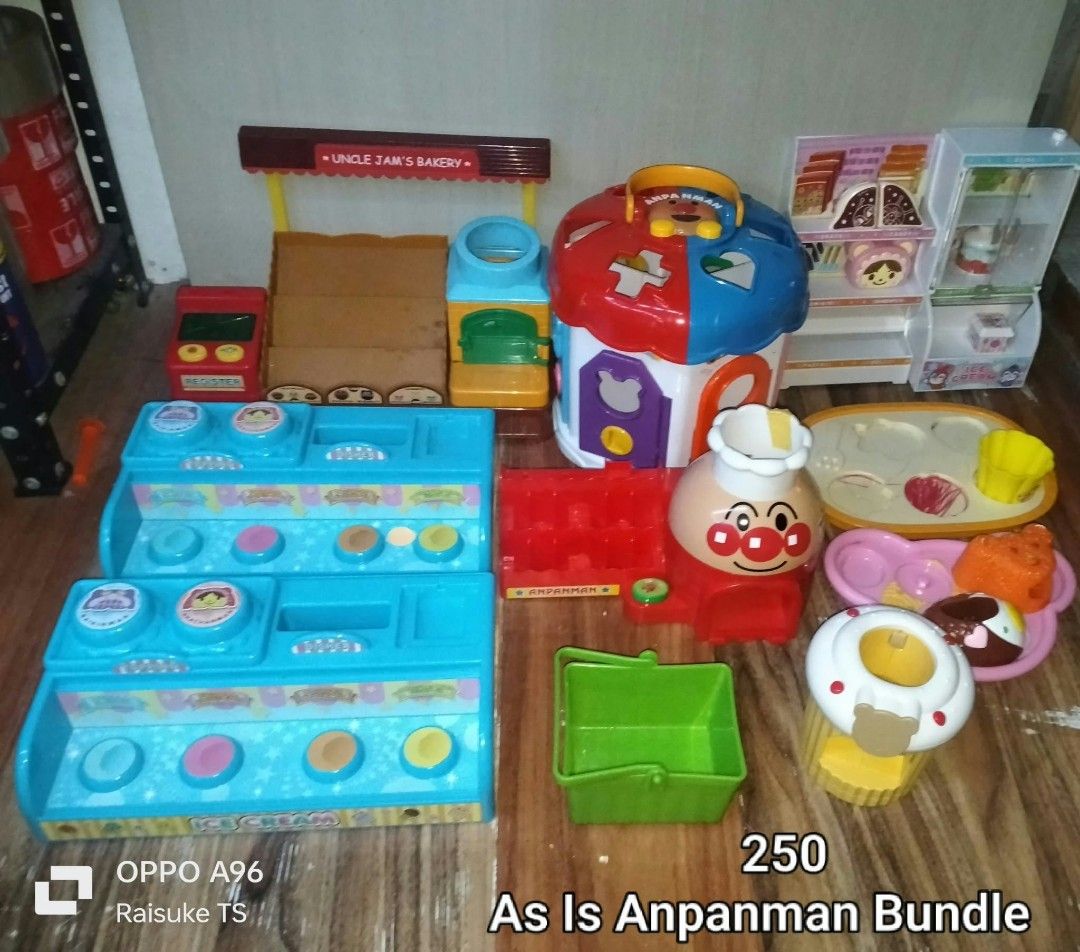 As Is Anpanman Bundle (Category: Interactive Toys) located in Taguig. Submitted by raisuketoysshop (Listing ID 1470075746, Image 1). Description: PTPA NEW ARRIVAL!!.. PLEASE RESPECT POST AND PRICES.. Tested working and in good condition.. Secondhand Items Declared as is pa din po Pm for demo video What you see is what you get.. Please manage your expectations.. +40% COD Sho pee Check Out (sho pee fee+Tax+shipping materials) +40 Pesos For Check Ou