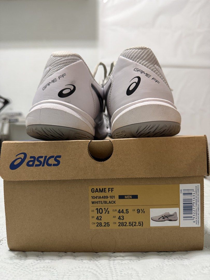 Asics Game FF (sz 10.5) (Category: Casual Shoes) located in Pasig City. Submitted by angelo.o (Listing ID 1470010683, Image 3). Description: Asics Game FF • Size 10.5 • Original (box included) • Used for indoor pickleball (9/10 condition) • RFS: Upgrade • Ayala Feliz | Sta Lucia Mall • ₱2,200 (negotiable).