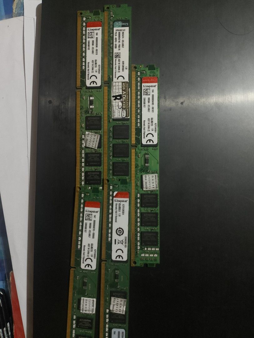 Assorted 4GB DDR3 RAM Memory Modules (SK Hynix and Kingston) (Category: Computer Parts) located in Manila. Submitted by vaughnelijah (Listing ID 1470086735, Image 2). Description: - Bundle of assorted 4GB DDR3 RAM sticks - Includes trusted brands like SK Hynix (PC3-12800U) and Kingston (1.5V) - Pulled from working systems and tested - Perfect for PC upgrades and budget builds - Sold as a bundle (check compatibility before buying).