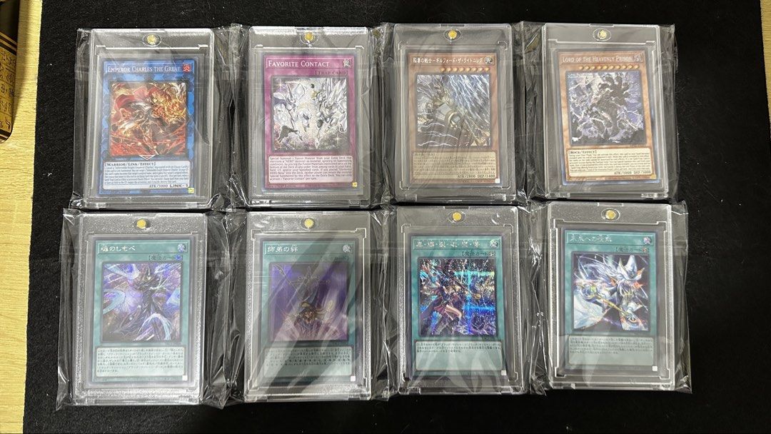 Assorted characters (Category: Raw Singles) located in Bulacan. Submitted by lesgoohtcg (Listing ID 1470125668, Image 1). Description: Assorted Prismatic Secret rare cards: * Soul Servant (JP) * Emperor Charles the Great * Bond Between Teacher and Student (JP) * Favorite Contact * Dark Burning Magic (JP) * Gilford the Lightning (JP) * Future Silence (JP) * Lord of the Heavenly Prison PM for exact price and additional actual photos when ready to d