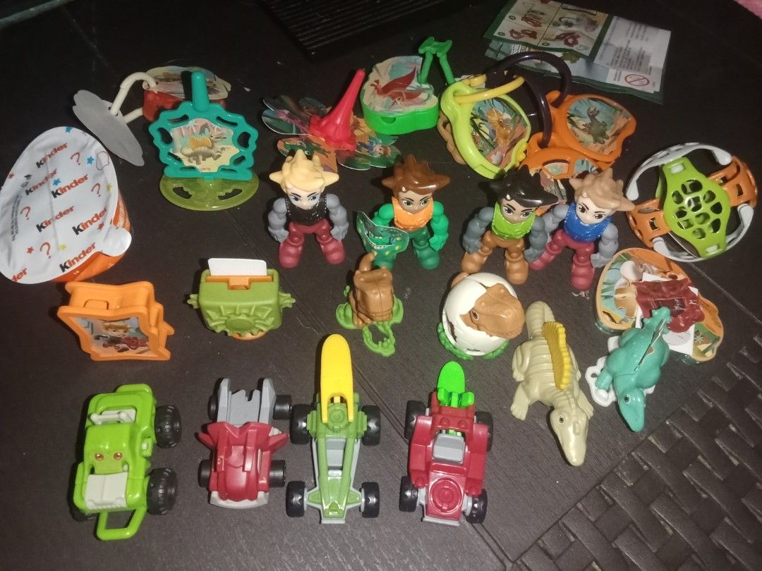 Assorted Kinder Joy Dinosaur Toy Figures and Vehicles (Category: Kids Toys) located in Cavite. Submitted by emilgarcia09 (Listing ID 1469953905, Image 1). Description: - Bundle of assorted Kinder Joy surprise toys - Includes miniature dinosaurs, action figures, pull-back cars, and accessories - Freshly opened from surprise eggs - Ideal for kids, playtime, or toy collectors - Selling everything together as a complete set / lot - Ships securely fro