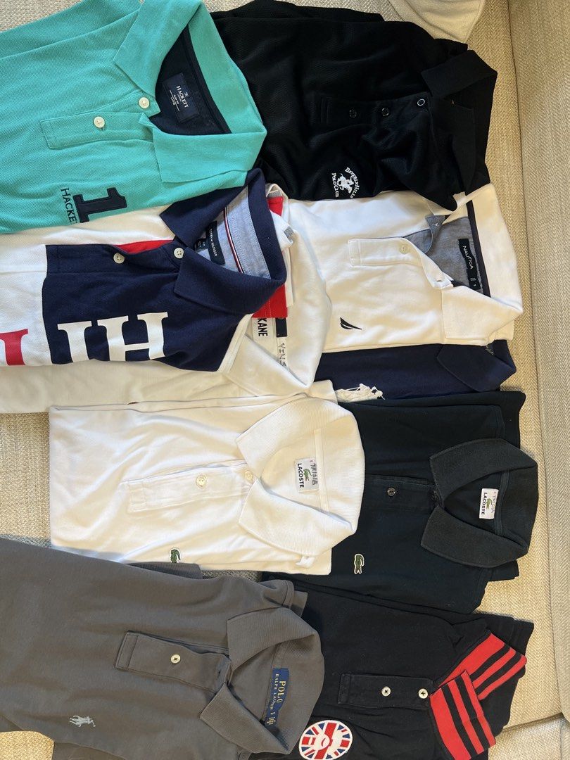 Assorted Men's Branded Shirts, Polo & Pants Bundle (Category: Tshirts & Polo Shirts ) located in Pasig City. Submitted by godspeed_8 (Listing ID 1469999091, Image 2). Description: - Assorted branded clothing for small to medium size - Ralph Lauren, Lacoste, Uniqlo, Ami, Aape, Saturday’s NYC, Tommy Hilfiger, Hacket, - Features trusted brands like Uniqlo - RFS: Decluttering - Selling as bundle only .
