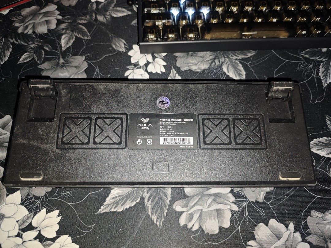 Aula 61 keys Wired Mechanical Keyboard (Category: Computer Keyboard) located in Navotas City. Submitted by bseju (Listing ID 1470132266, Image 3). Description: - Model: AULA F3261 Mechanical Keyboard (Black) - Layout: Compact 61-key space-saving design - Switches: Hotswappable red switches for smooth typing and gaming - Lighting: Vibrant RGB backlighting - Connectivity: Wired USB connection - Condition: Fully functional, minor dust on keycaps fro