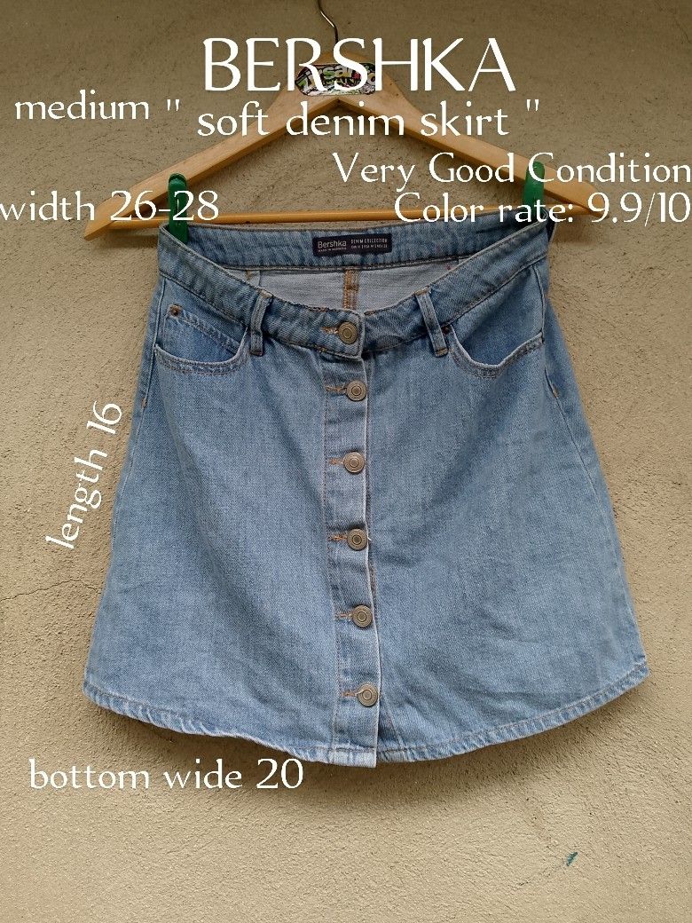 AUTHENTIC! " BERSHKA (soft denim skirt) " (Category: Skirts) located in Danao, Cebu. Submitted by psychypymb40965 (Listing ID 1470051150, Image 1). Description: details are in first photo ‎pm/dm for other details,issues or transactions ‎negotiable! 👊😁 ‎2nd Account Available Shoes, Bags, Sandals, Slippers & more footwear just click the link below 💚👇😁❤️ or follow for update stocks. ‎https://www.carousell.ph/u/azaiahnere02/?t-id=PJuARdaOwh_1792