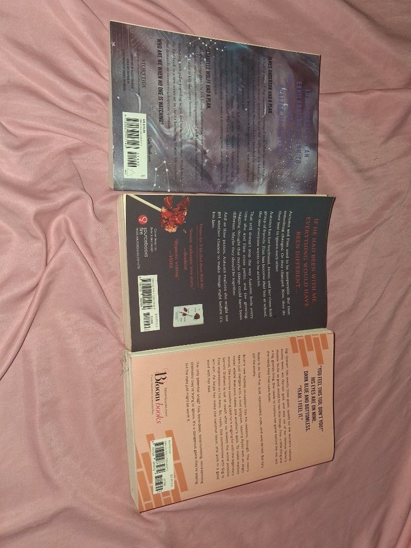 Authentic Booktok Books (Category: Storybooks) located in Manila. Submitted by bookworm06 (Listing ID 1470043159, Image 2). Description: Hiii Im selling my Authentic Booktok books. All bought from BBW, Fullybooked, NBS. Watch Me by Tahereh Mafi - PHP 350 If he had been with me by Laura Nowlin - PHP 300 The Graham Effect by Elle Kennedy - PHP 450 TAKE ALL : 900 (sf INCLUDED) - Some of the books have foxing RFS - Need funds MOD - J&T MOP - Gcash.