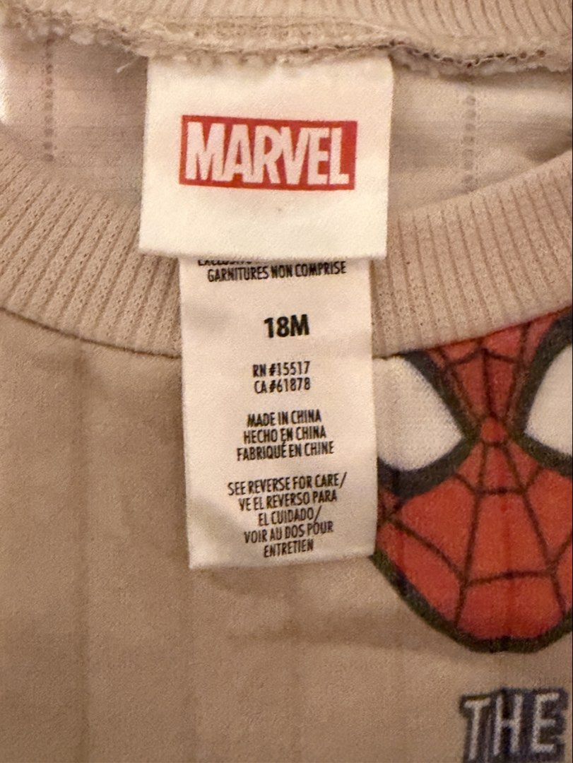 Authentic Marvel Spider-Man Beige Ribbed Long Sleeve Sweatshirt (Category: Babies & Kids Fashion) located in Mandaluyong City. Submitted by ramsayscorner (Listing ID 1470036769, Image 2). Description: Brand New With Tags (NWT) Marvel Spider-Man Toddler Sweatshirt ✨ authentic, brand-new Marvel long-sleeve sweatshirt for toddler boys! Designed in a stylish neutral beige/tan ribbed fabric featuring retro “The Amazing Spider-Man” graphics, character 