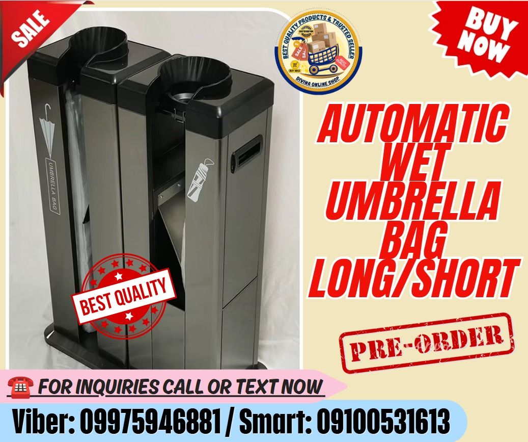 Automatic Wet Umbrella Bag Dispenser Long and Short Plastic (Category: Everything Else Others) located in Cebu City. Submitted by markgillio (Listing ID 1470005620, Image 1). Description: 🌏 We Can Deliver Nationwide 👉 AP Cargo, LBC & Lalamove (🛳️ Sea /✈️ Air Freight) 📍HURRRYYYY!!! BUY NOW!!! & GET LESS DISCOUNT 📍WE'RE ON SALE ❗️ Price: 29,952 🔥 Umbrella Bag Machine Stainless Steel Specification: material: 410SUS accessory: one side with 100