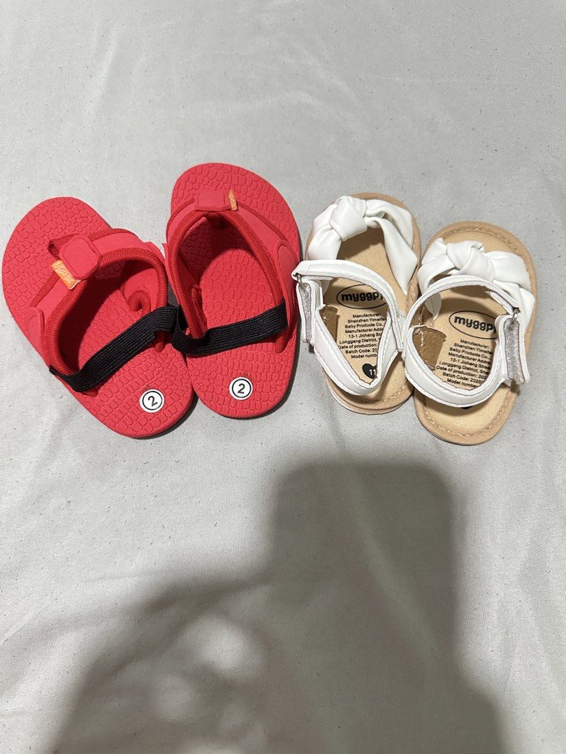 Baby Sandals Bundle Red and White Size 2 (Category: Babies & Kids Fashion) located in Calamba. Submitted by berngundy (Listing ID 1470041098, Image 1). Description: Red brand new White used once during pictorial.