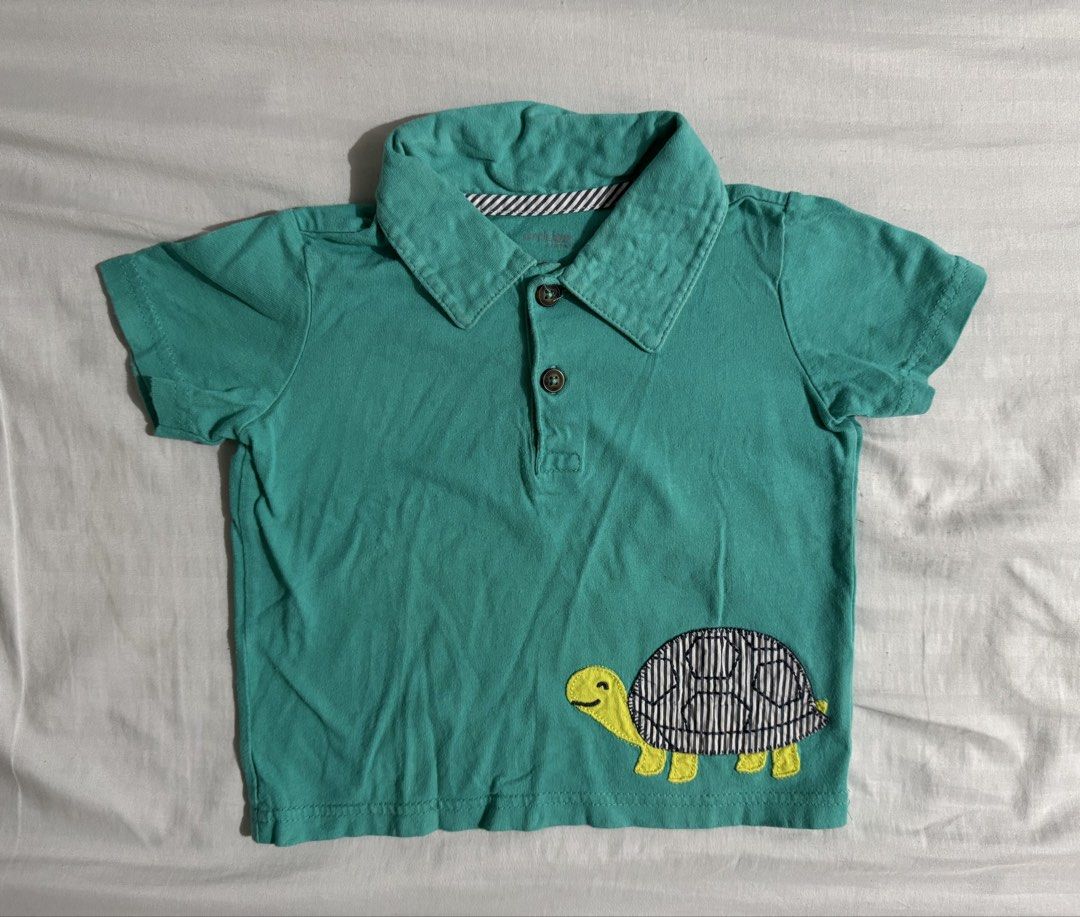 Baby Top (Category: Babies & Kids Fashion) located in Paranaque City. Submitted by april_anythingpreloved (Listing ID 1470096470, Image 1). Description: - Brand: Carter's - Size: 18 months - Color: Teal - Material: Soft 100% cotton, great for everyday wear - Design: Classic collar with 2 buttons, stylish striped inner taping, and a cute embroidered turtle applique - Bought in the US - RFS: Decluttering - Location: Paranaque.
