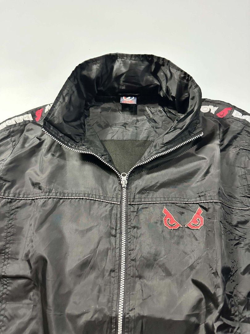 Bad Boy Black Nylon Zip Up Windbreaker Jacket (Category: Coats, Jackets and Outerwear) located in Manila. Submitted by whoego (Listing ID 1470054057, Image 2). Description: Vintage Black Bad Boy Windbreaker ‎ ‎- 899 php ‎ ‎Size: M ‎ ‎Dimes: ‎Width: 24.5 inches ‎Length: 29.5 inches ‎Shoulder: 25.5 inches ‎Sleeves: 26.5 inches ‎ ‎Payment: ‎GCash only ‎ ‎Shipping: ‎J&T Express ‎Lalamove (Metro Manila) ‎ ‎Terms: ‎First to pay sold ‎No bogus buyers (w