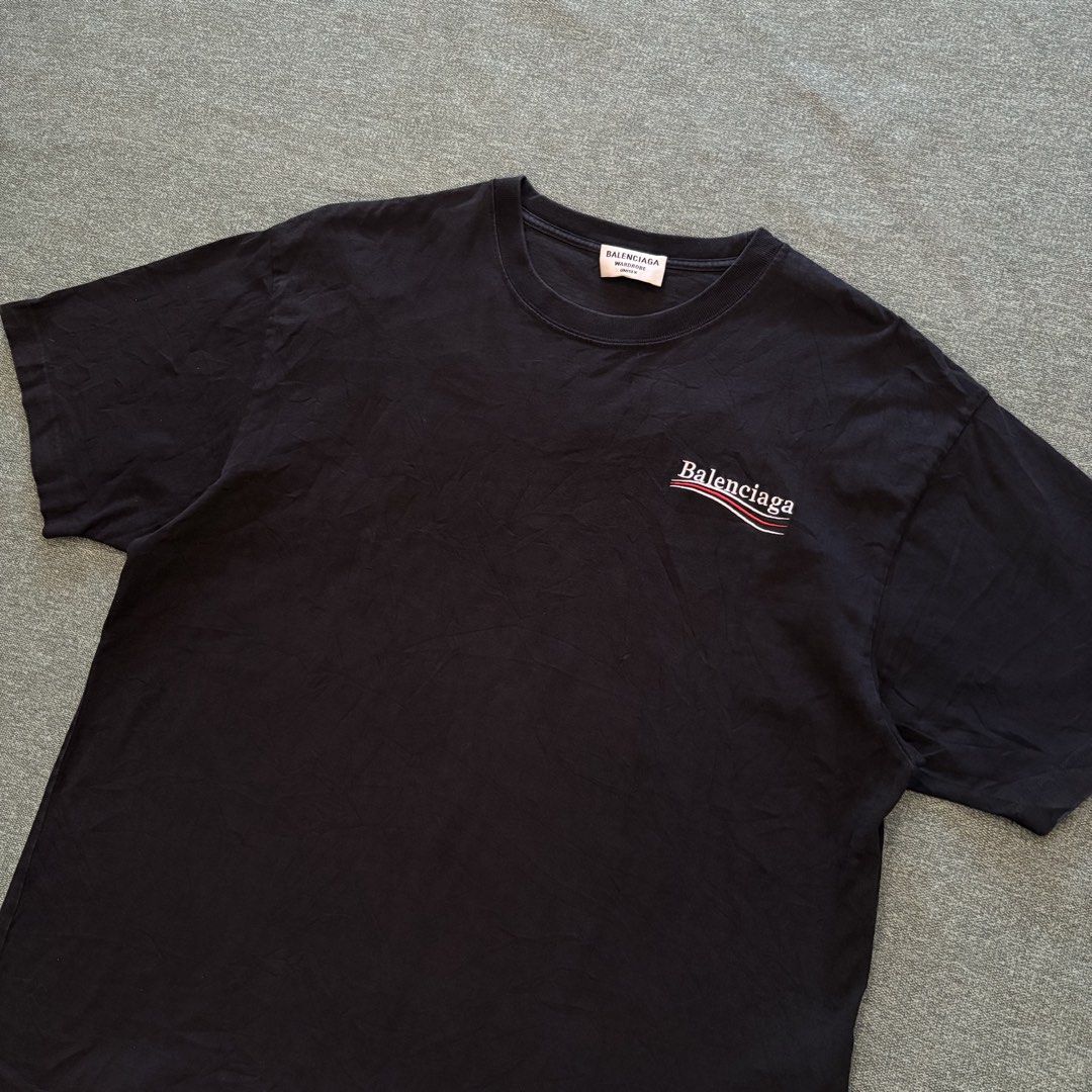 Balenciaga Campaign with Backhit (Category: Tshirts & Polo Shirts ) located in Butuan. Submitted by ragscurations (Listing ID 1469965580, Image 2). Description: Size : Large Inches : Width 22 Inches : Length 28 Condition : Excellent Flaws : No major Color 9.2 Fav item : Beautiful design.