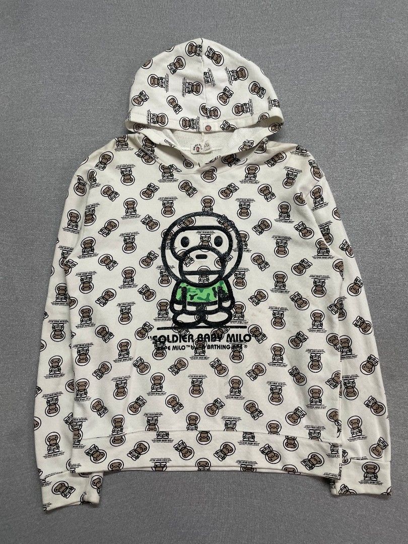 Bape Baby Milo Pullover Hoodie (Category: Coats, Jackets and Outerwear) located in Manila. Submitted by _retrovate (Listing ID 1469991316, Image 1). Description: XL Good condition Need wash.